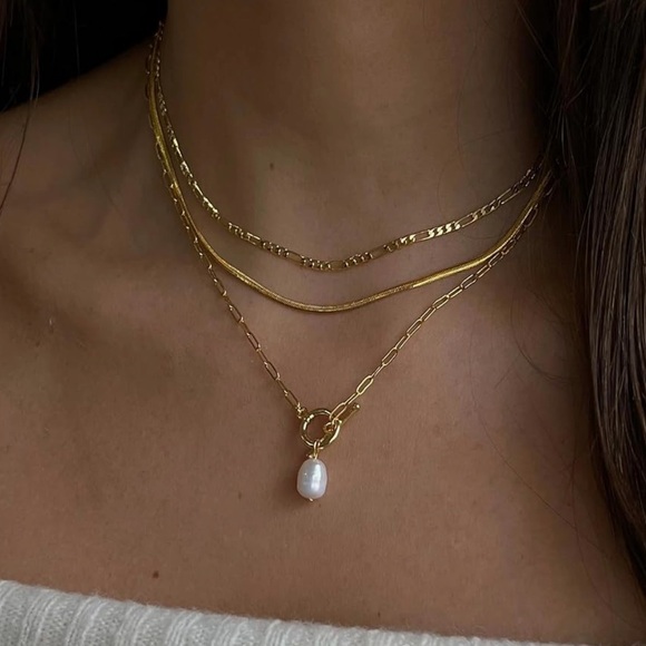 NEW 14k Gold Plated Stackable Choker Necklaces